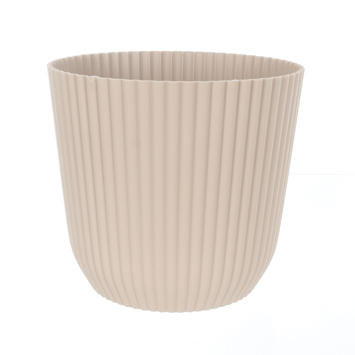 sand colour round plater with ridged edges