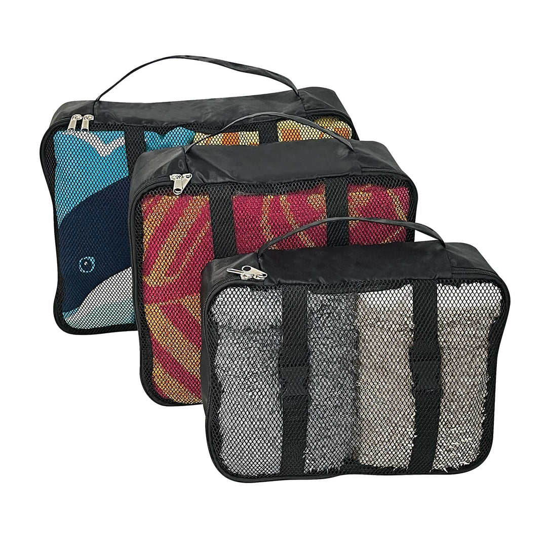 Set of 3 Packing Cubes in different sizes for organising your luggage