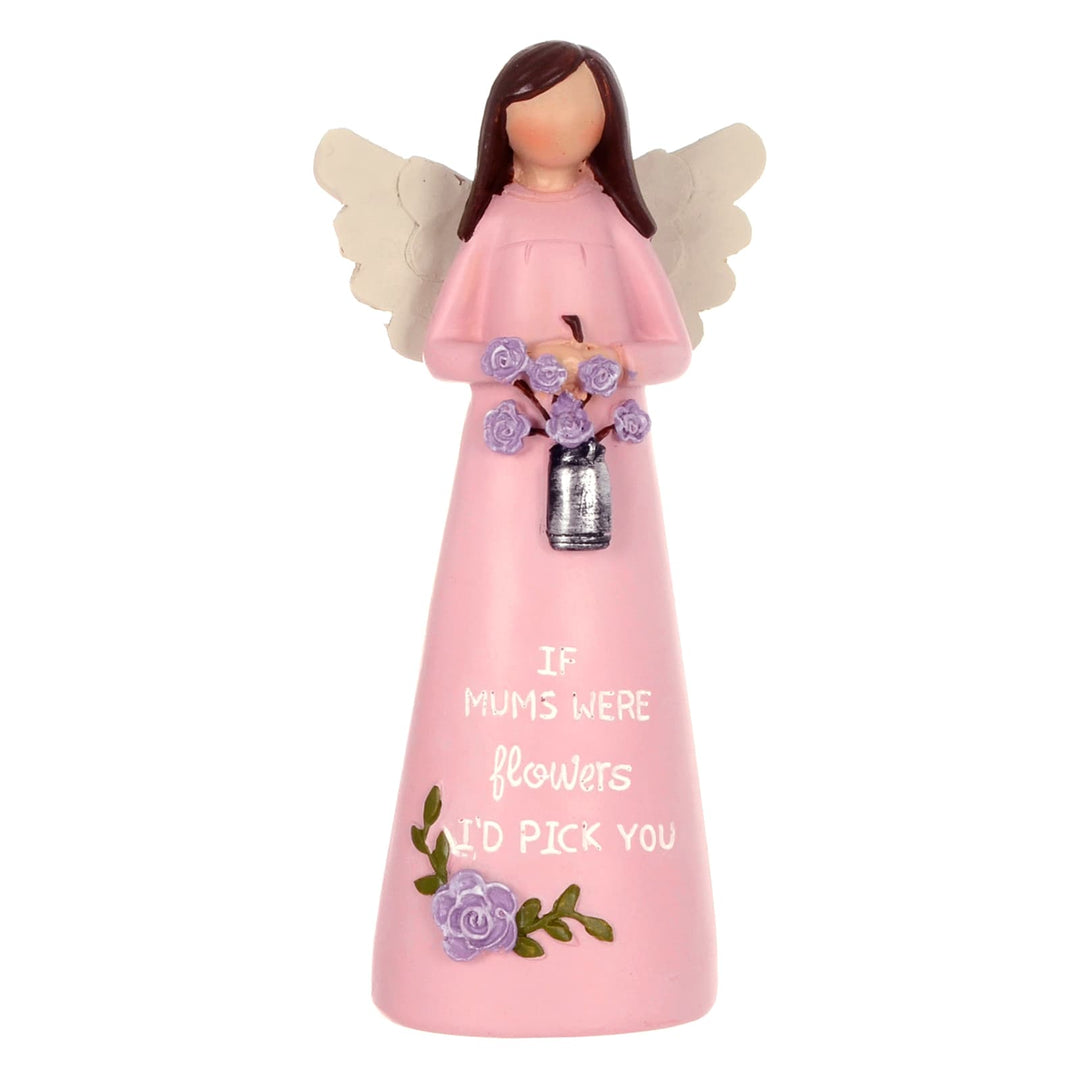 Pink Angel figurine with if mums were flowers I'd pick you slogan