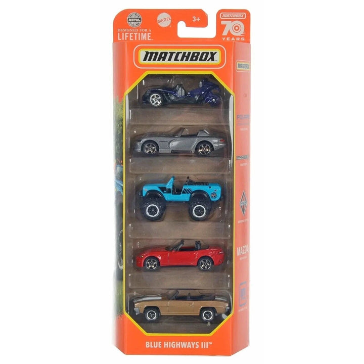 Matchbox 5 Pack Vehicles Basic Series Die-Cast Metal Cars 1:64