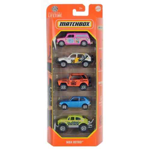 Matchbox 5 Pack Vehicles Basic Series Die-Cast Metal Cars 1:64