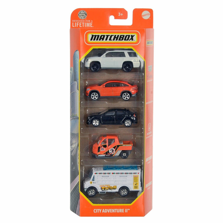 Matchbox 5 Pack Vehicles Basic Series Die-Cast Metal Cars 1:64