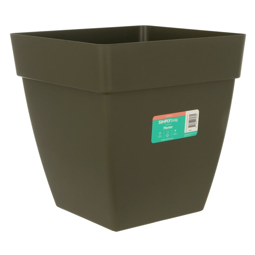 Green square shape garden planter
