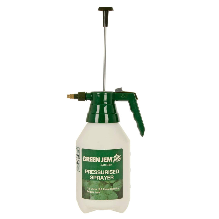Green Jem Garden 1.5 Litre pressurised sprayer with pump handle extended
