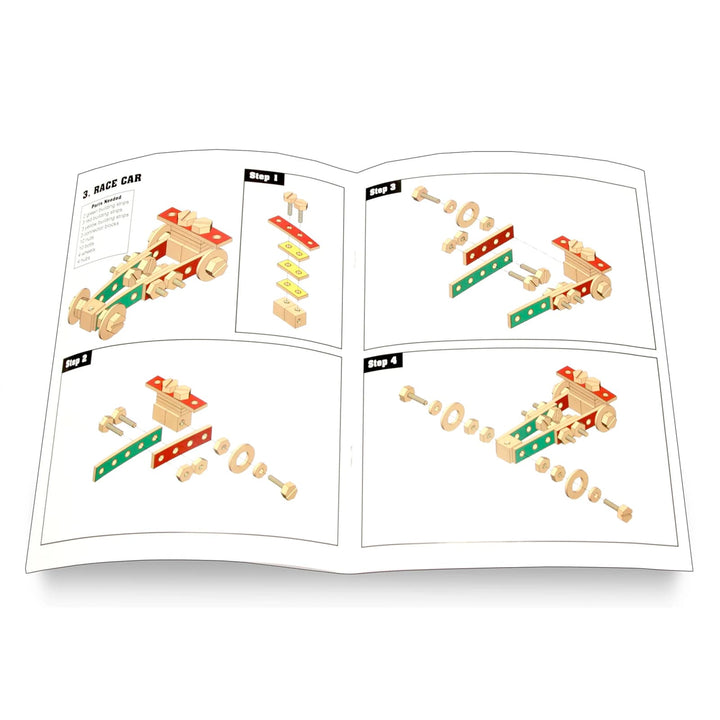 Ideas booklet for building with the Melissa & Doug wooden workbench