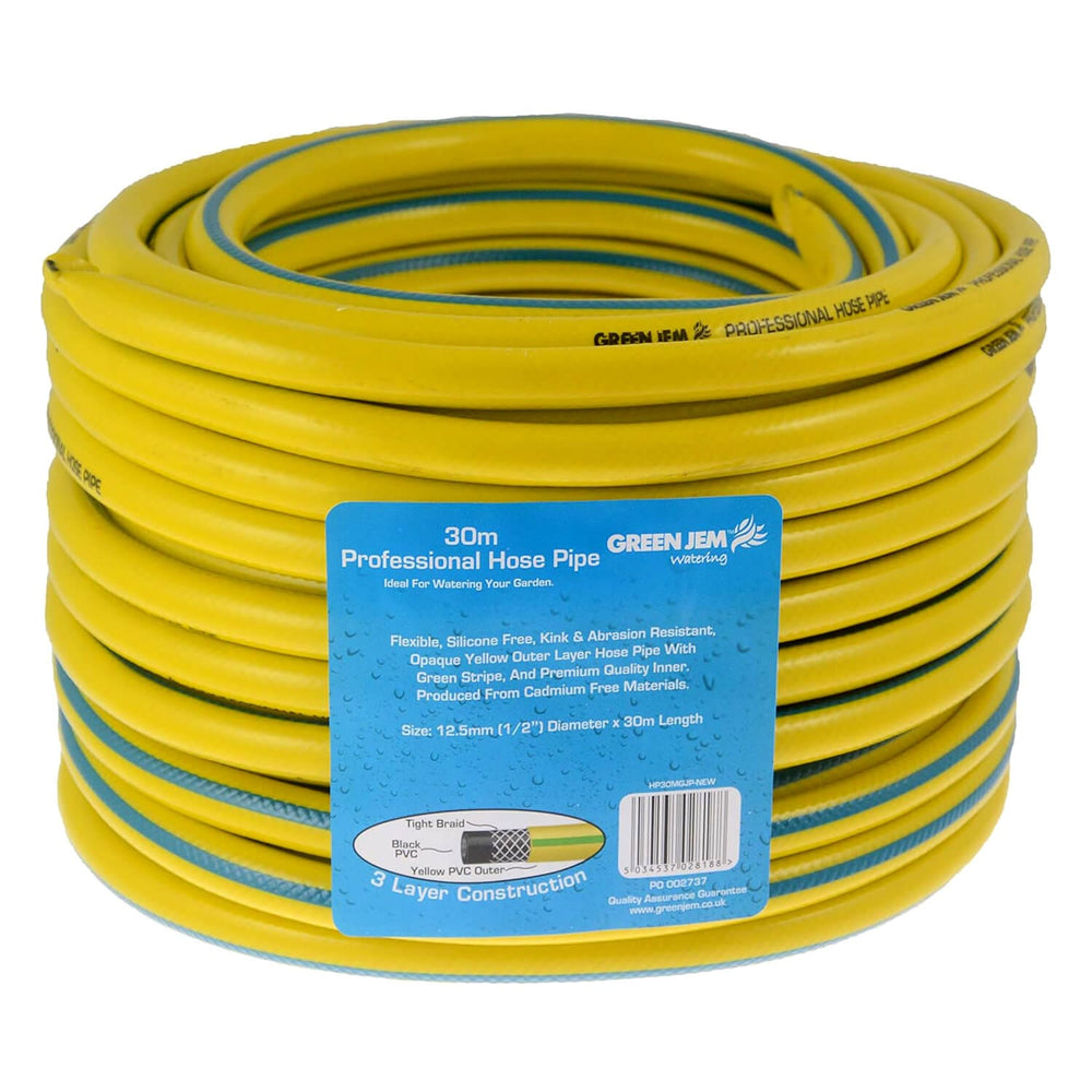 30m roll of yellow professional hose pipe to water the garden