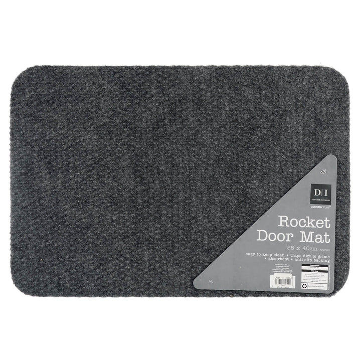Grey Rocket Door Mat with textured pile