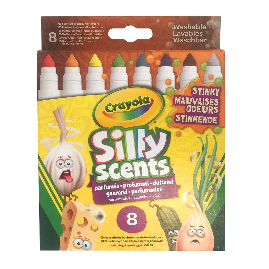 Crayola Pack of 8 Silly Scents Stinky Scented Markers Broad Line