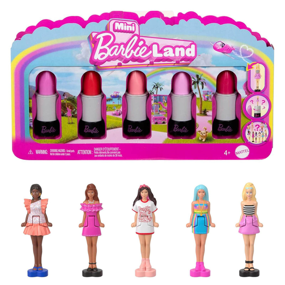 Mini BarbieLand set of 5 mini dolls with colour change lipsticks