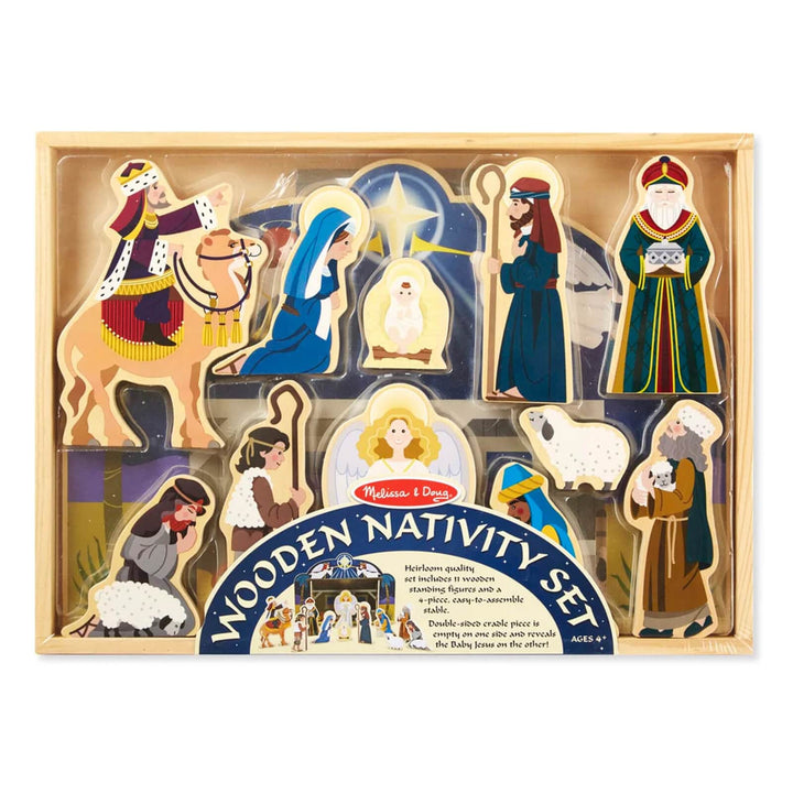 Wooden Nativity Set in wooden box from Melissa & Doug