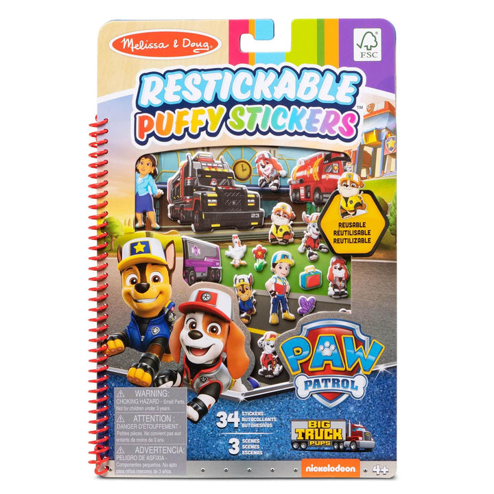 Big Truck Pups PAW Patrol Restickable Puffy Stickers activity book