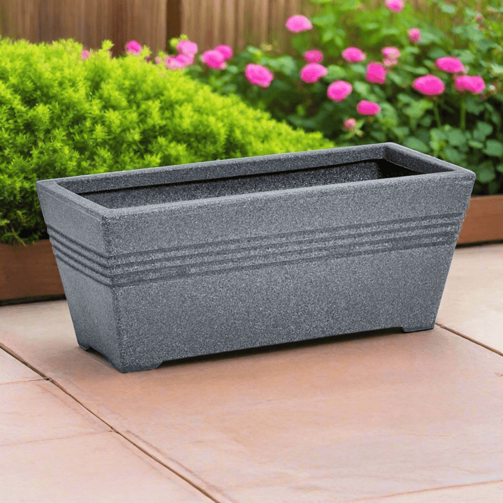 Strata Milano Decorative Trough Planter Rectangle Garden Pot 58cm