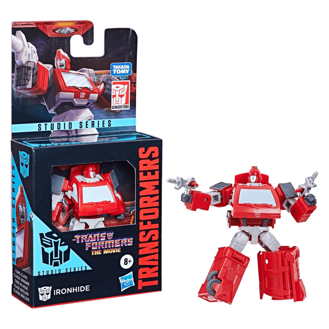 transformers the movie studio series ironhide action figure in cardboard packaging with core class details to the side