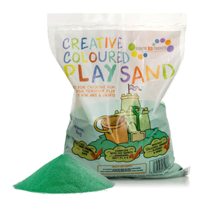 Green Creative Coloured play sand in a 5kg bag
