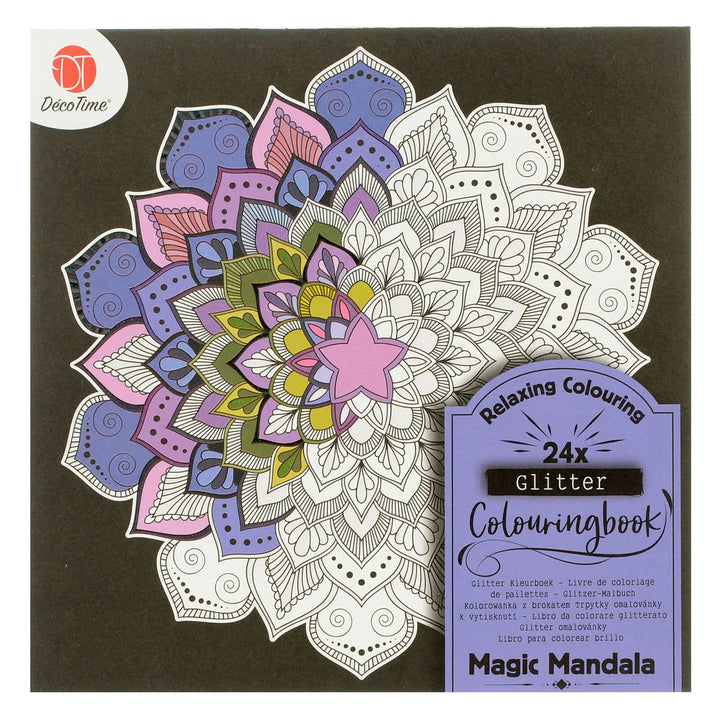 Magic Mandela Glitter Colouring Book with 24 pages