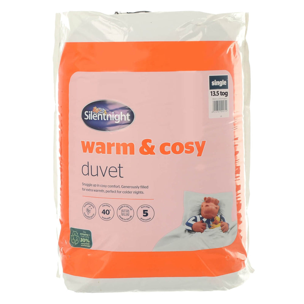 Silentnight Warm & Cosy single 13.5 tog quilt in packaging