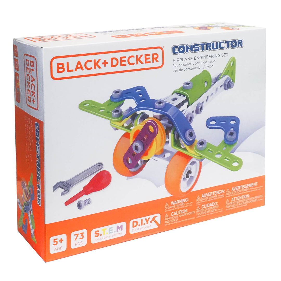 Black + Decker Airplane engineering set in box with 73 pieces