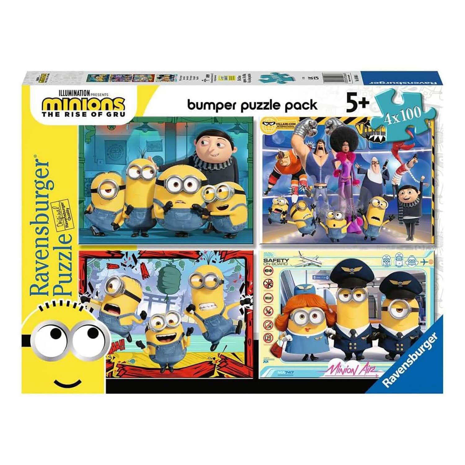 Buy Minions Rise Of Gru Bumper Jigsaw Puzzle Pack 4x100 Pcs XS Stock 