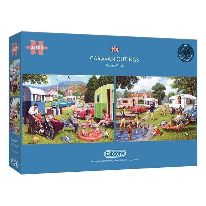 Caravan Outings set of 2 jigsaw puzzles in the box