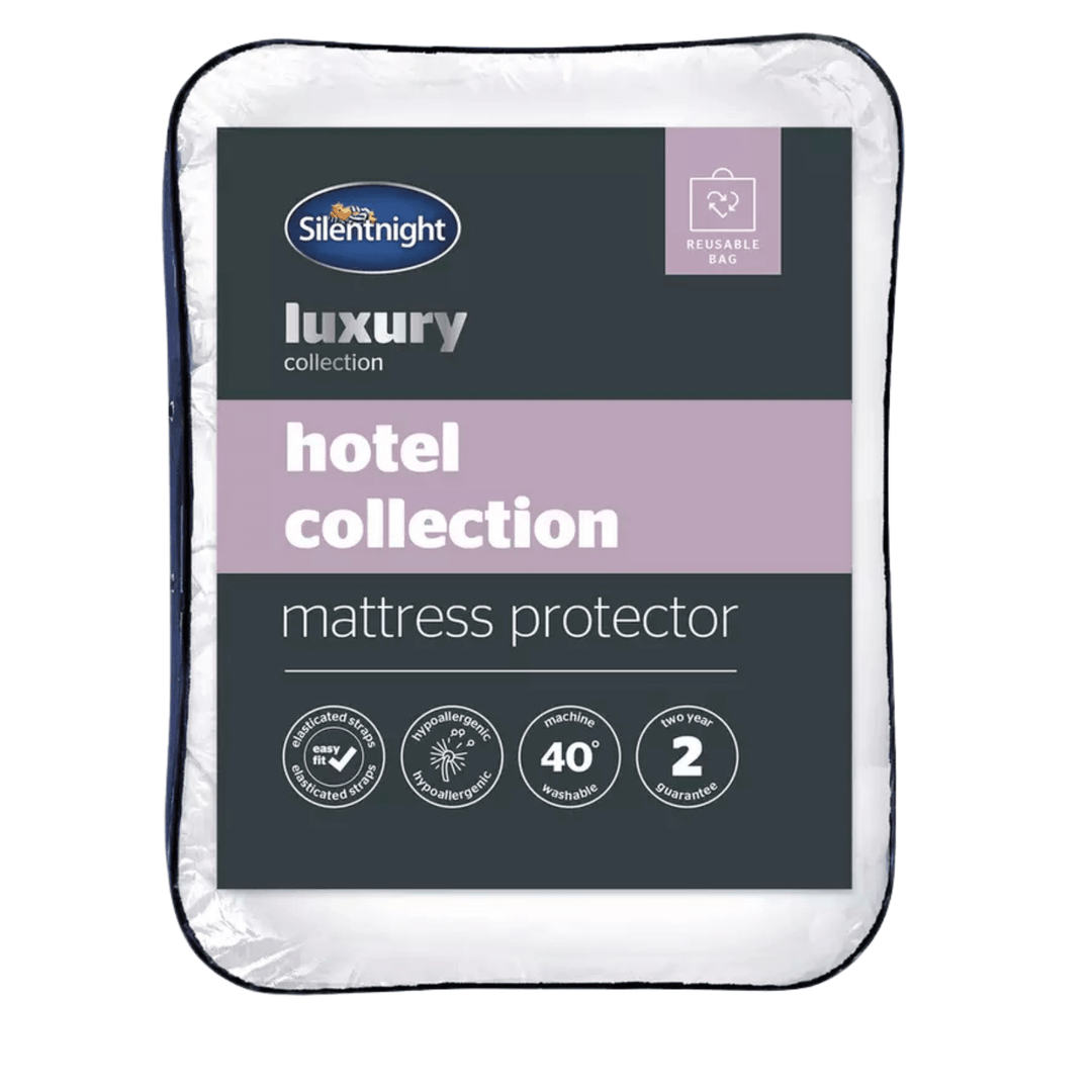 Silentnight luxury collection hotel collection mattress protector packaging on a white background