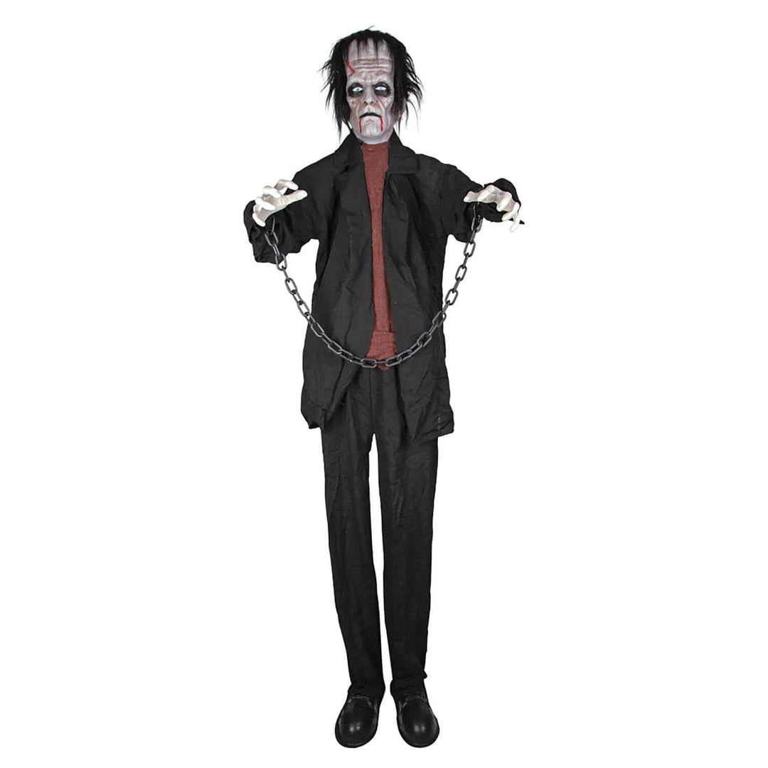 Frankenstein's Monster figure in chains Halloween decoration