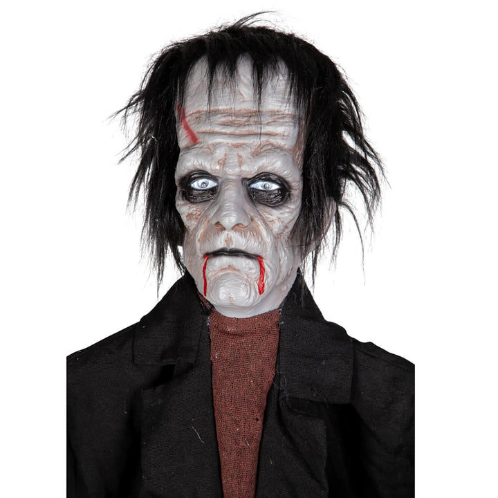 Detail of the head of a Frankenstein Monster Halloween decoration