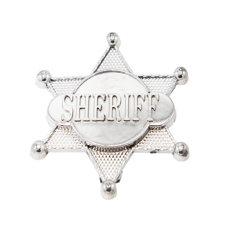 Silver star Sheriff badge for fancy dress costumes