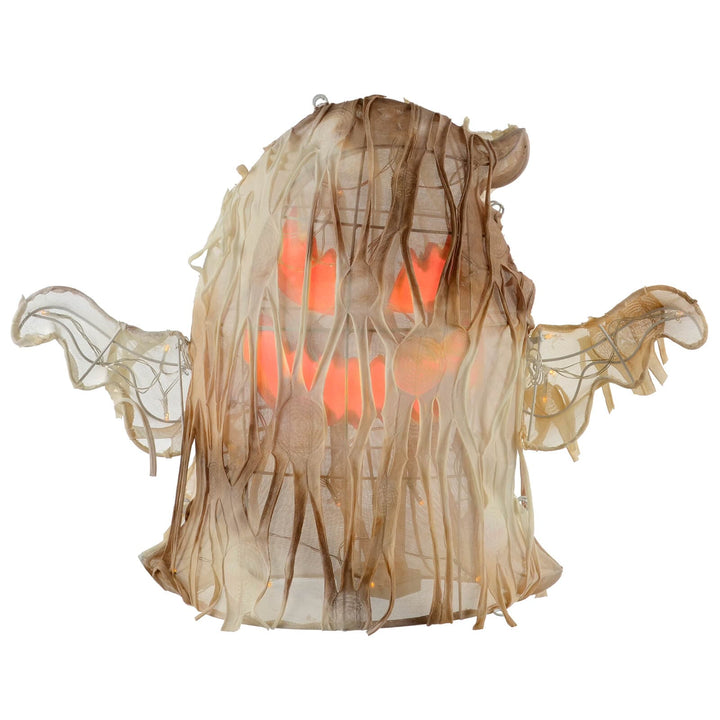 Back view of a light up ghost figure garden decoration