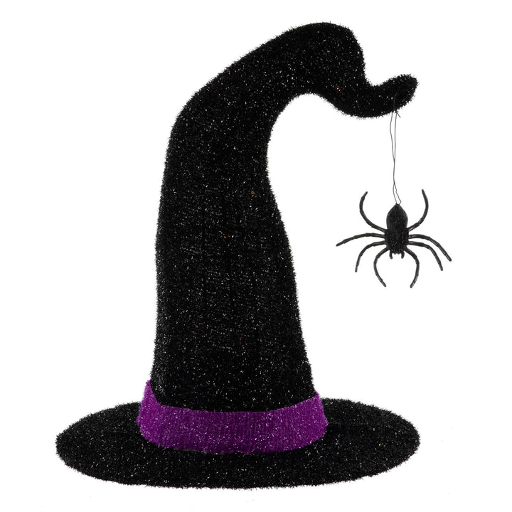 Black view of light up iwtch hat with spider