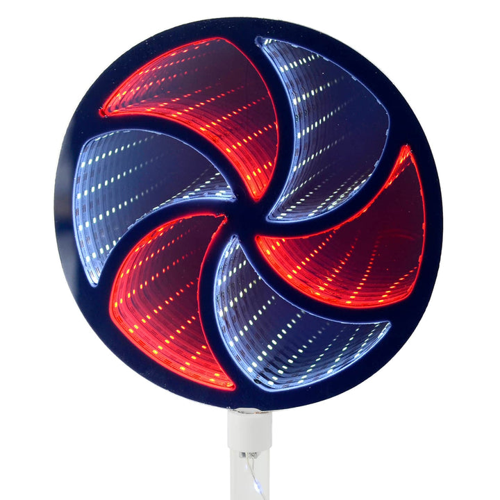 Infinity mirror circular Christmas pathway light for the garden