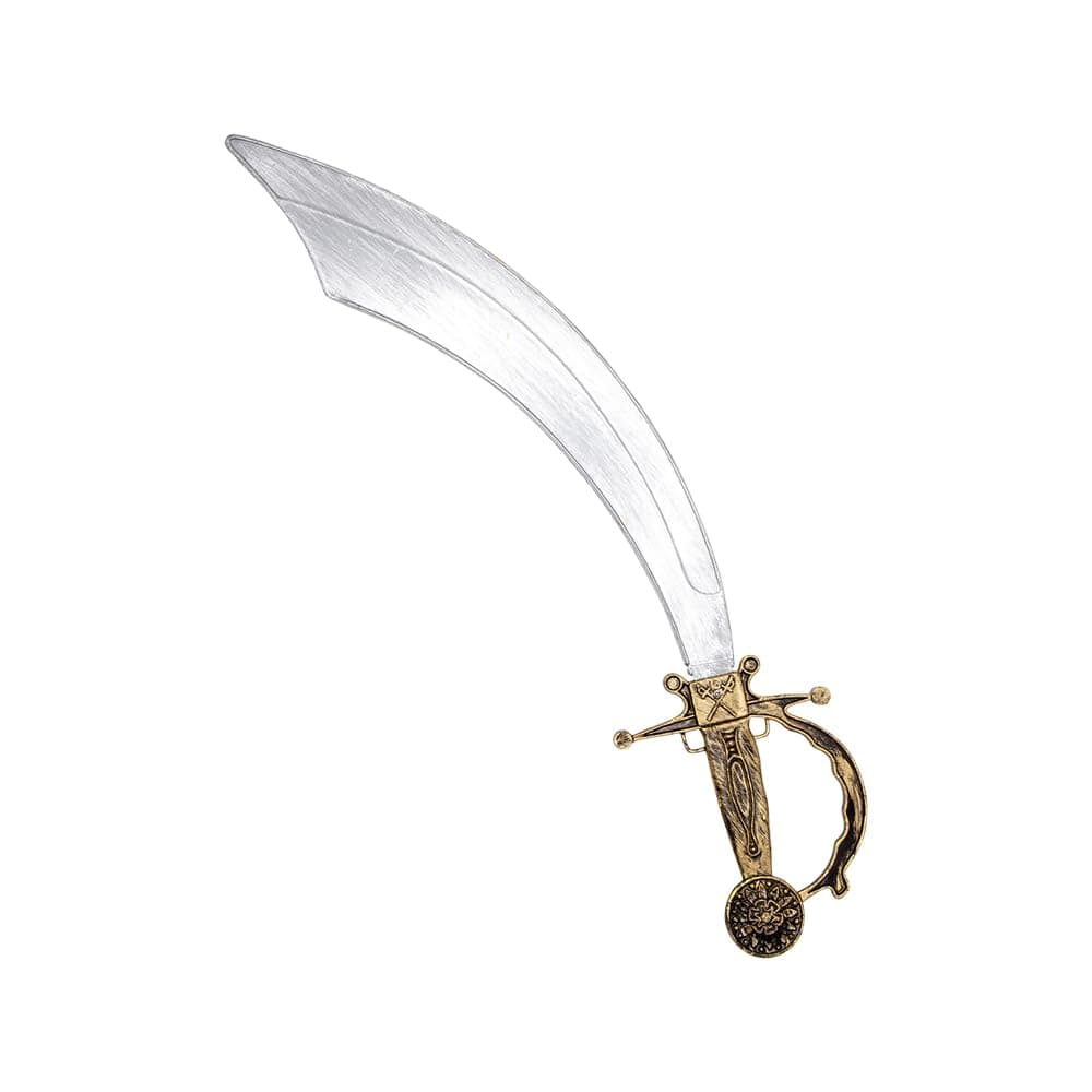 curved pirate sword with gold detailed handle for fancy dress costumes