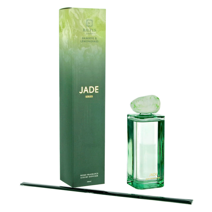 Baltus Jade series Bamboo & Lemongrass reed diffuser with marble stone effect stopper