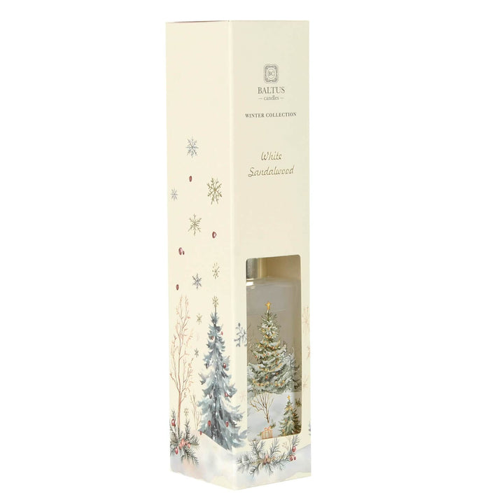 Decorative box with a Christmas tree design and 'Baltus' branding on a white background