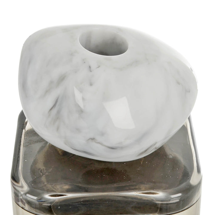 pale grey marbled stone shape bottle stopper