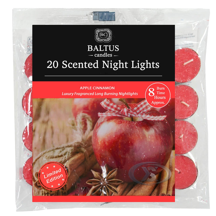 Baltus 20 Pack of Scented Tealight Night Lights Candles 8hr Burn