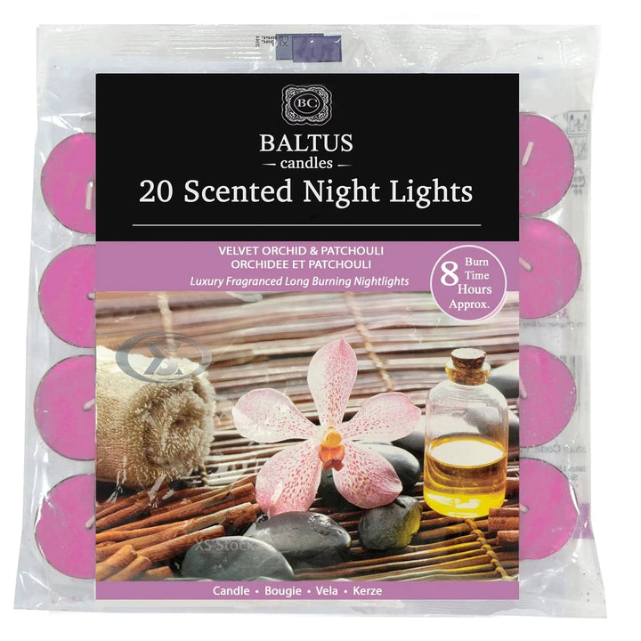 Baltus 20 Pack of Scented Tealight Night Lights Candles 8hr Burn