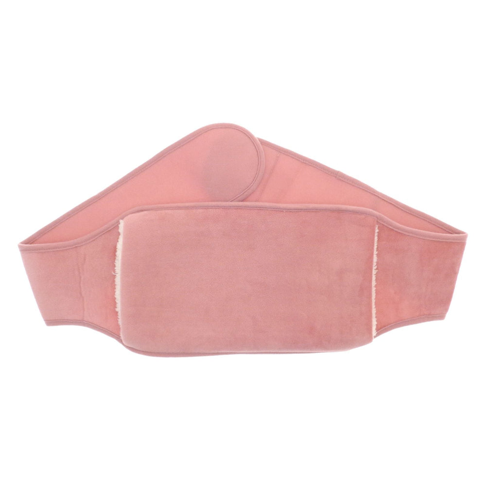 Pink hot water bottle belt on a white background