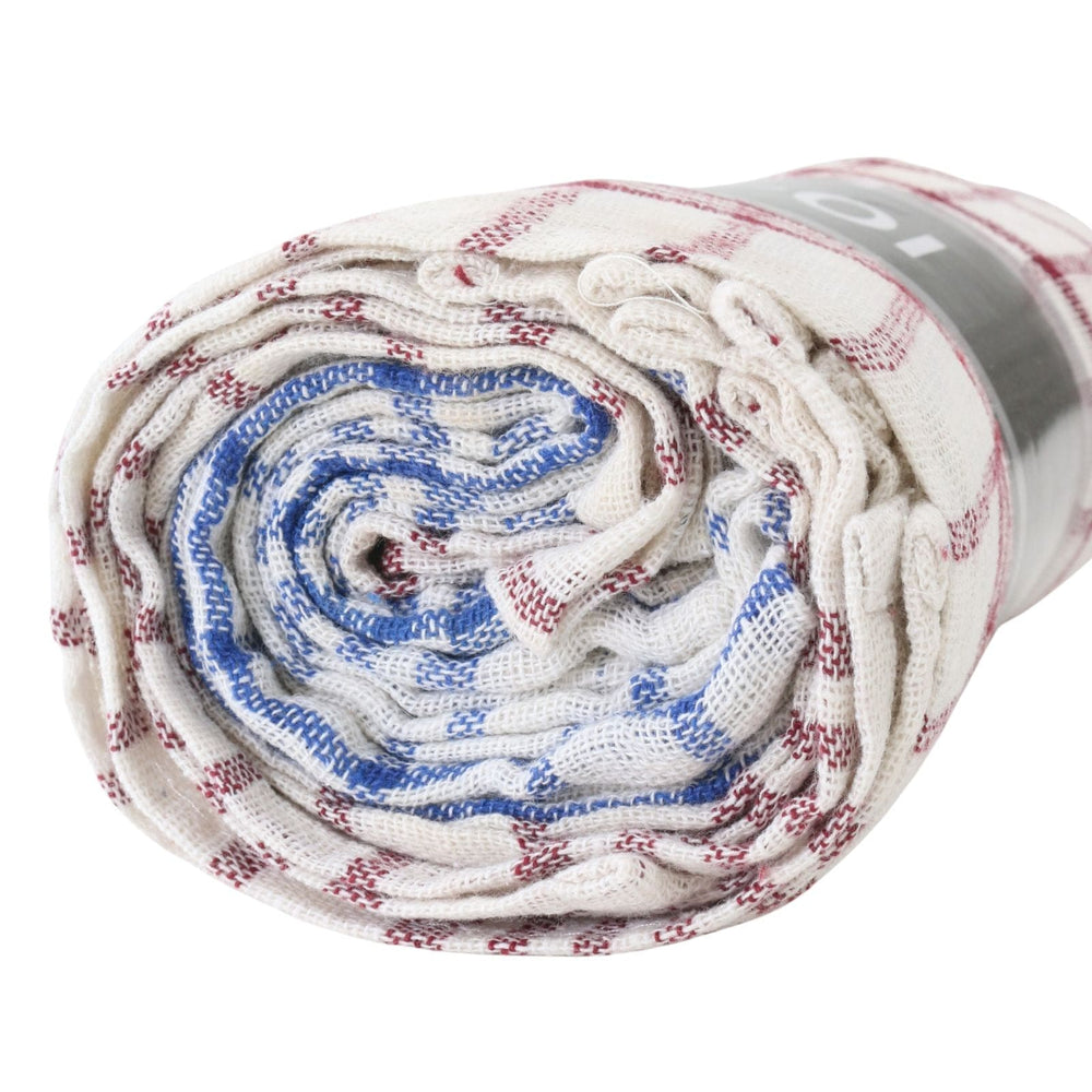 cotton tea towels with cotton blend wrapped up together in pack of 10 - 2 colours visible