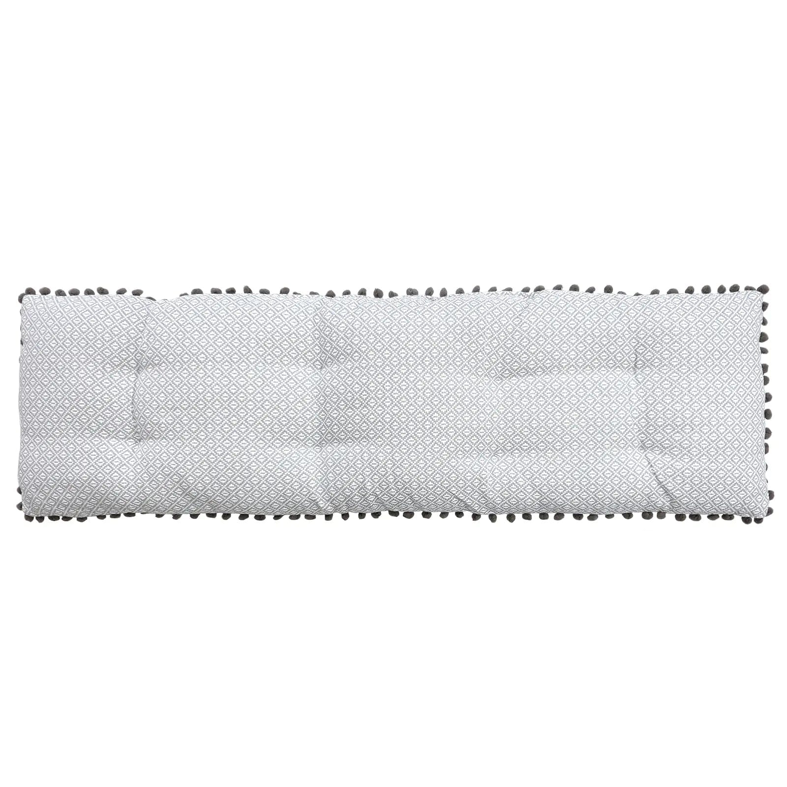 Buy Bench Cushion Long Seat Pad Pom Pom Fringe 30 x 110cm XS Stock XS Stock