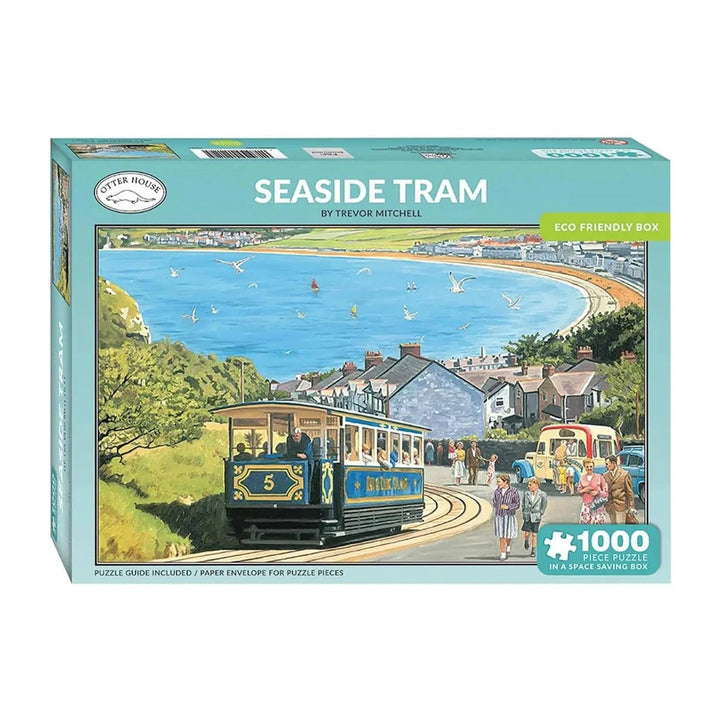 Seaside Tram scene 1000 piece Otter House jigsaw puzzle in the box