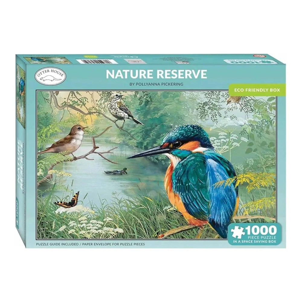 Nature Reserve kingfisher and birds scene 1000 piece Otter House jigsaw puzzle in the box