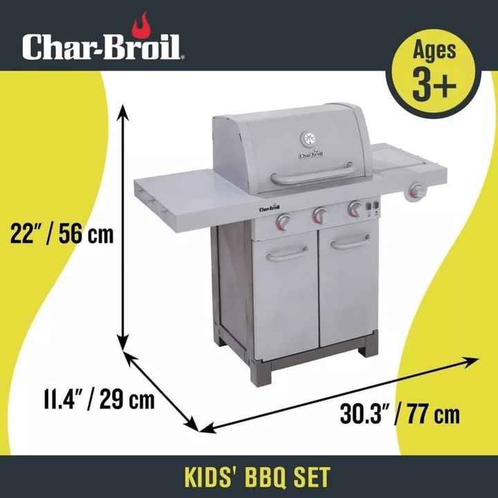char broil product dimesnions kids bbq set size when set up - 56cmHx 29cmL x W77cmW