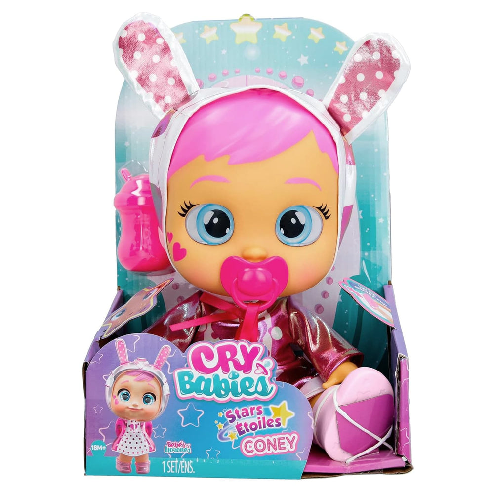 Cry Babies Stars Coney doll that cries real tears, eyes light up and makes 10 baby sounds