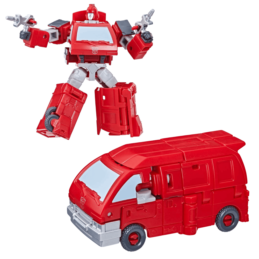 ironhide transformer action figure iin transformer mode and in red van mode