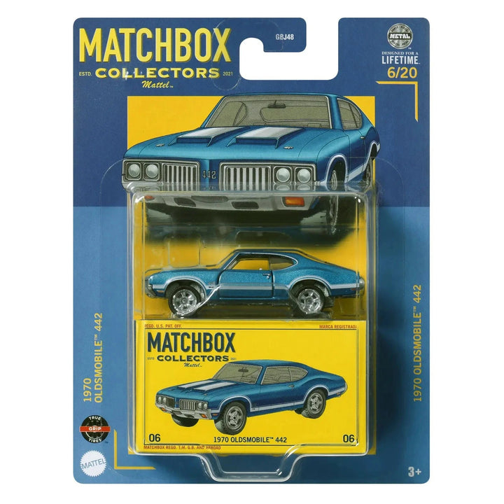 Matchbox Collectors 1970 Oldsmobile 442 model car in packaging
