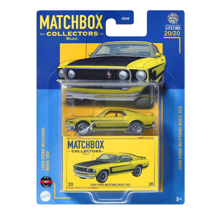 Matchbox Collectors 1969 Ford Mustang Boss 302 model car in packaging