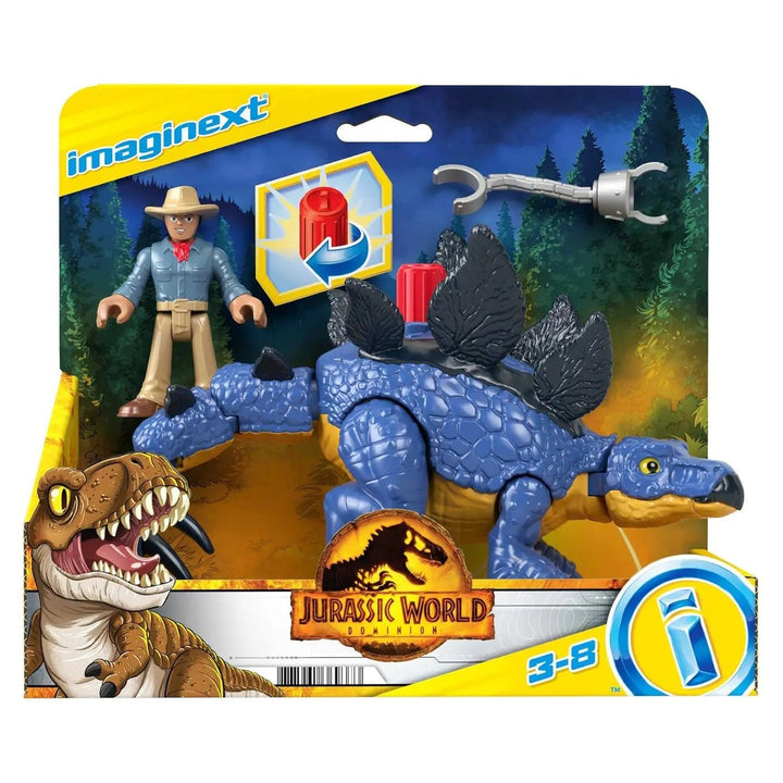 Jurassic World Stegosaurus and dr grant figure playset in packaging
