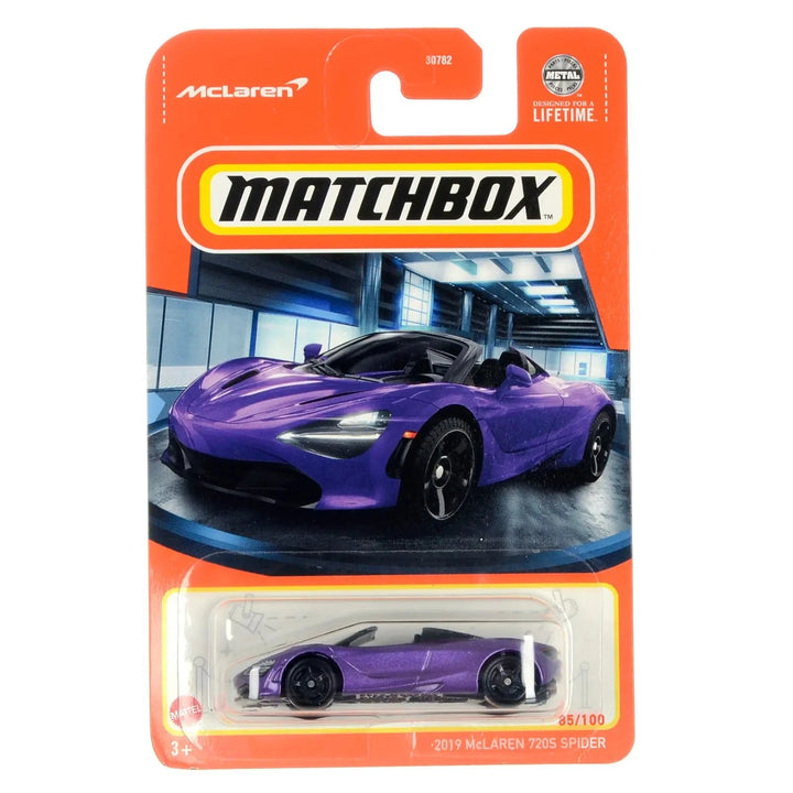 2019 McLaren 720S Spider model car from Matchbox die-cast collection 30782