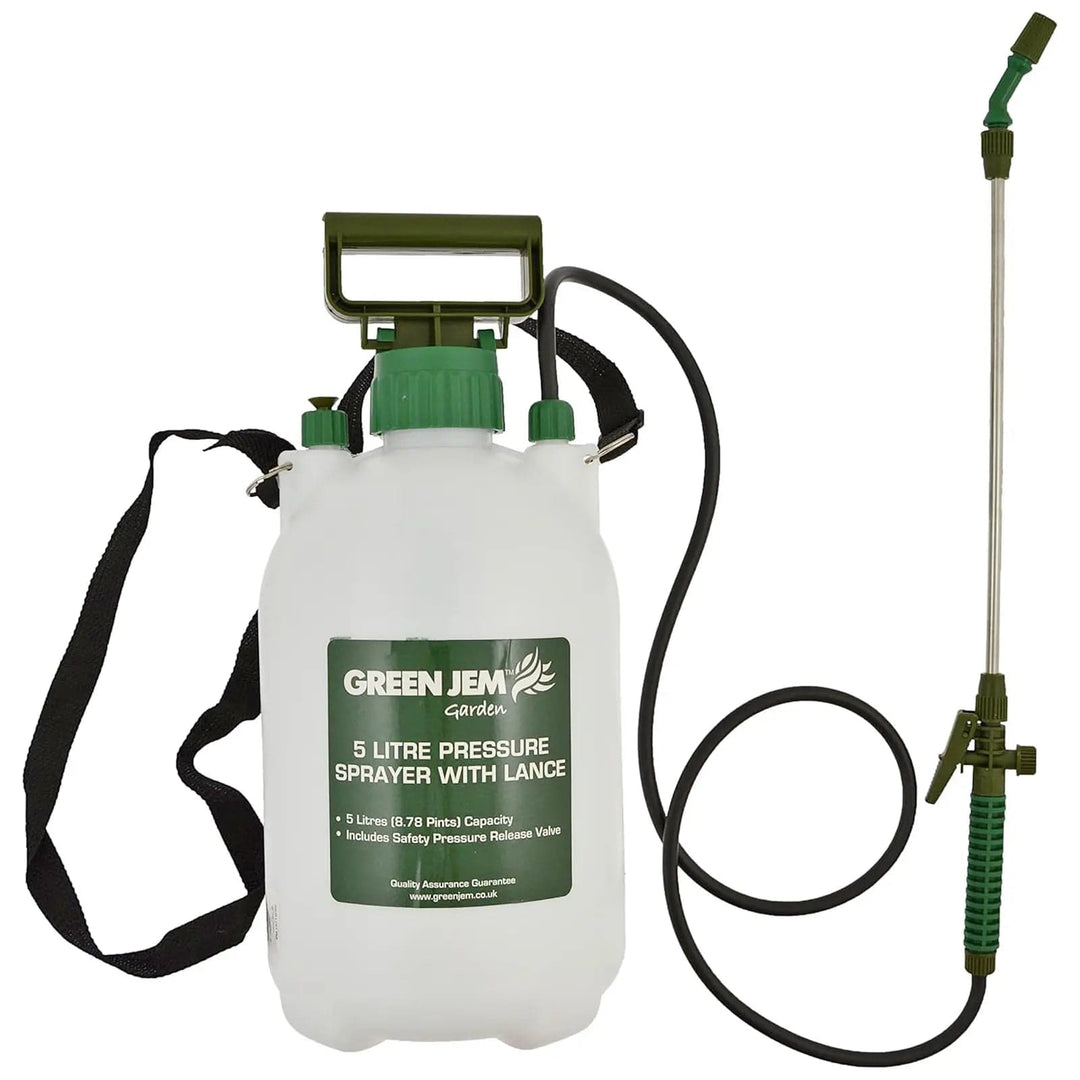 5 Litre pressure sprayer with lance and carry strap for use in the garden