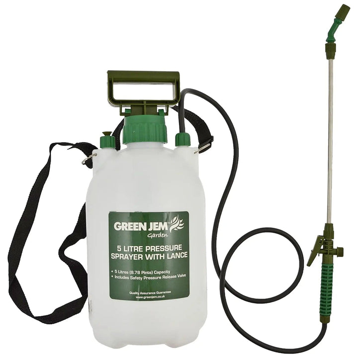 5 Litre pressure sprayer with lance and carry strap for use in the garden